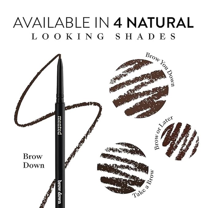 Waterproof Eyebrow Pen with Brush, Brow Pencil & Lash Spoolies for Eyelash Extensions, Eye Brow Pencils for Women, Eyelash Brush & Spoolie Combo, Eyebrow Makeup Tool Set, Brow Down (Deep Brown)