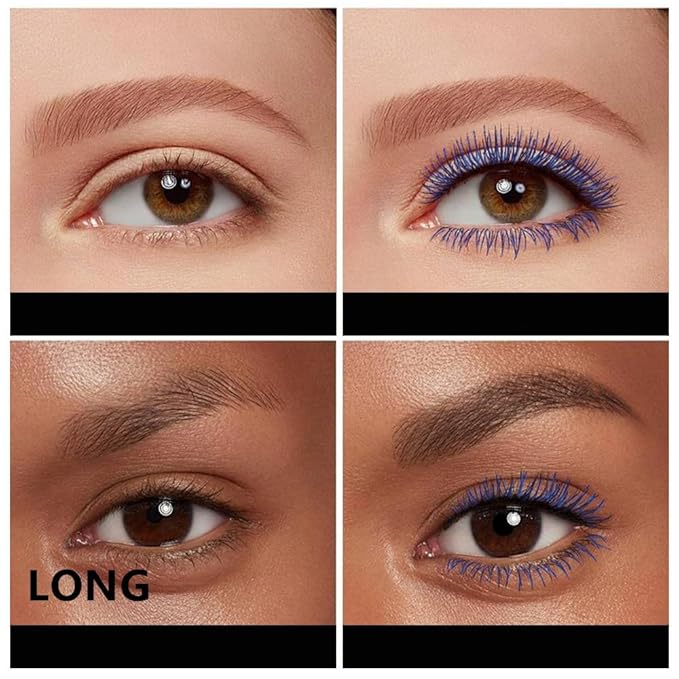 Navy Blue Mascara For Eyelashes Mascara Eye Lash, Waterproof, Flake & Smudge Resistant, Cruelty-Free, Nourishing Formula (Blue)