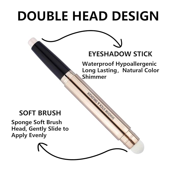 Romantic Red Eyeshadow Stick Makeup, Long-Lasting Waterproof Eye Shadow Pencil, Hypoallergenic Smudge-Proof Glitter Primer Palette Shimmer Eyeliner, Easy to Blend Eye Make Up