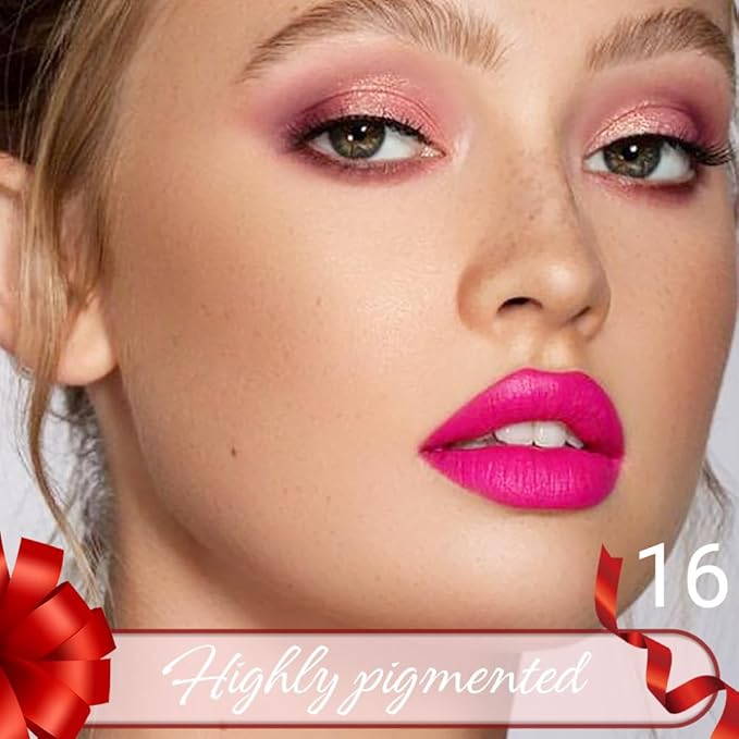 Dazzling Pink Crayon Matte Lipstick Lip Liner Pencil, Moisture Smooth Lipstick Penil, With Pencil Sharpener Sharpenable Lip Pen Ultimate Lip Crayon for Women Easy to Apply Waterproof 16#