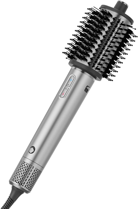 Hair Dryer Brush, 110,000 RPM High-Speed Blow Dryer Brush for Fast Drying, Curling, Volumizing & Straightening, Hot Air Brush with 4 Heat Settings & Negative Ion for Frizz-Free Styling(Grey)