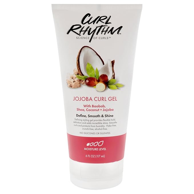 Jojoba Curl Gel - Defining Hair Gel for Bouncy, Nourished Curls - Curly Hair Styling Gel with Shea and Coconut - Sulfate Free - 6 oz
