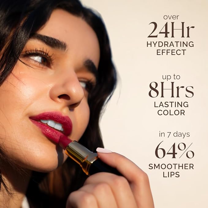 Essence Of Argan Pink Lip Stick for Cracked and Dry Lips - 100% Pure Argan Oil, Shea Butter, Jojoba Oil & Aloe Vera - Hydrating Long Lasting Lipstick - Deep Moisturizing Pink LipStick for Women