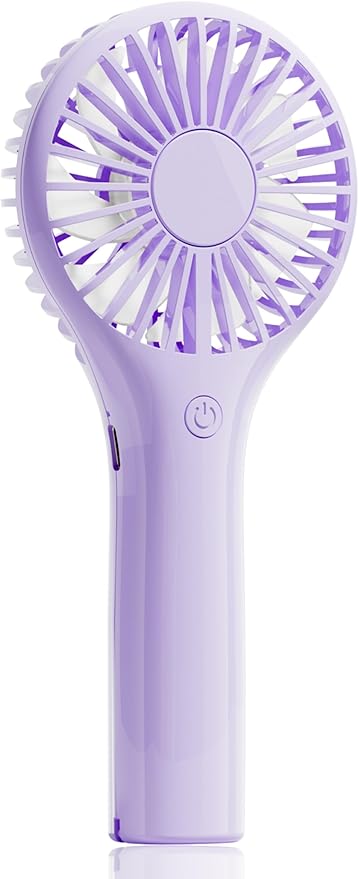 Portable Mini Fan - Powerful Personal Handheld Fan with 3 Speeds, Cute and Small, USB Rechargeable for Travel/Lash/Makeup/Outdoor/Home,Purple