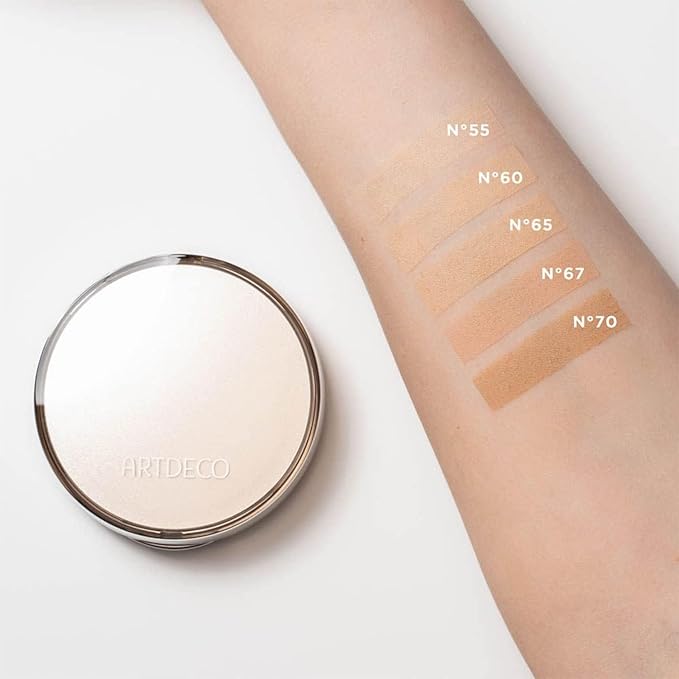 ARTDECO Hydra Mineral Compact Foundation - medium beige N°65 - Hydrating loose powder compact for a soft matte finish - good coverage without mask-like effect - refillable - makeup - 0.35 Oz