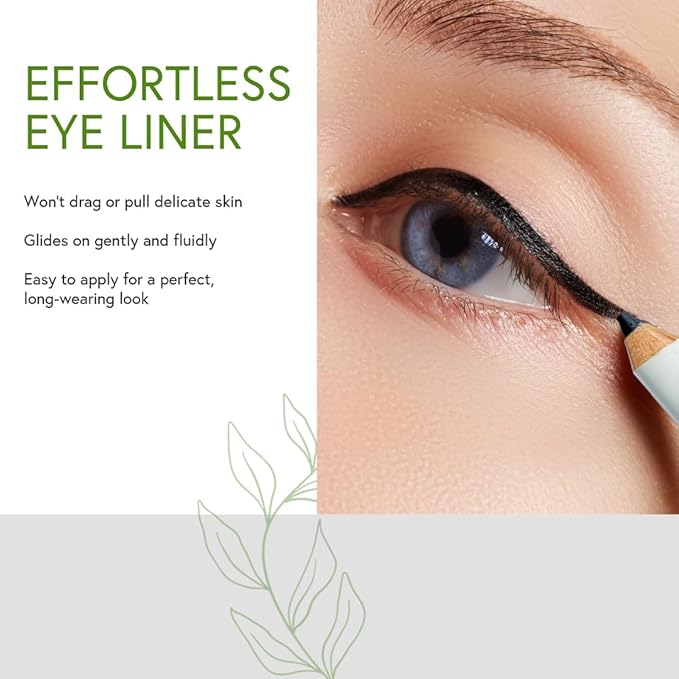 Honeybee Gardens Effortless Eye Liner Pencil in Jet Set Black, Rich Pigmentation, Smooth, Long-Wearing, Vegan, Gluten-Free