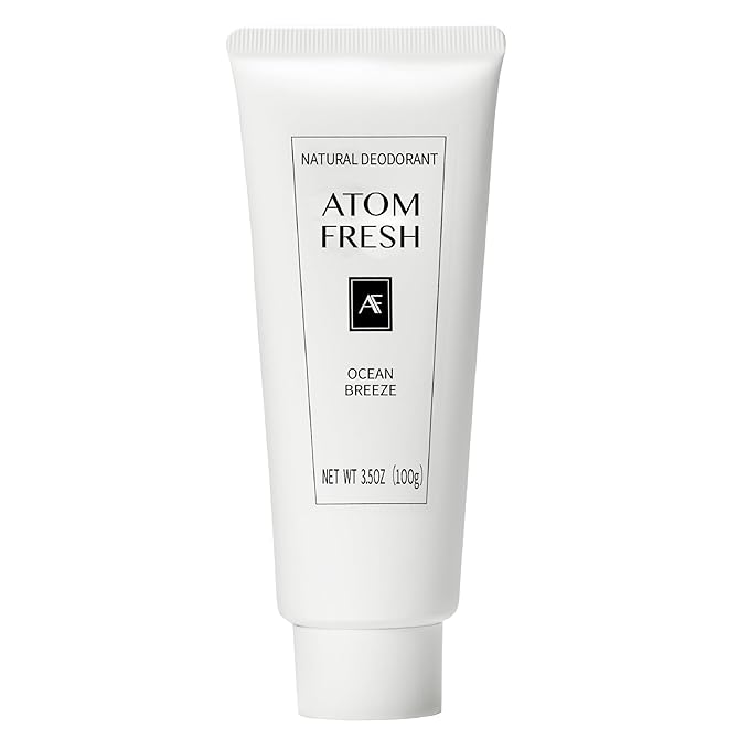 Atom Fresh Natural Whole Body Deodorant Cream – 72H Long-Lasting Odor Control – Aluminum-Free, Baking Soda-Free – With Amino Acids & Probiotics – Fast-Absorbing, No Residue – Ocean Breeze – 3.5 oz