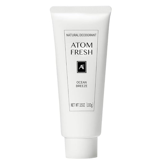 Atom Fresh Natural Whole Body Deodorant Cream – 72H Long-Lasting Odor Control – Aluminum-Free, Baking Soda-Free – With Amino Acids & Probiotics – Fast-Absorbing, No Residue – Ocean Breeze – 3.5 oz