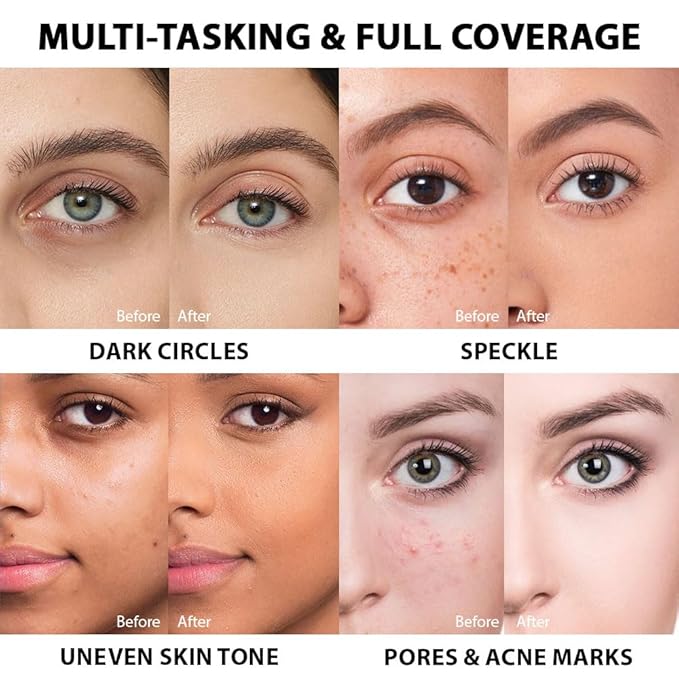 Kaely 2Pcs Under Eye Concealer for Older Women, Color Correcting Full Coverage Concealer for Dark Circles, Puffiness, Redness, Corrector de ojeras, Waterproof Anti Aging, Natural Matte Finish, Dark