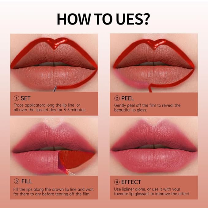 Double-head design Lip Stain Lip Liner Stain,Matte Finish Peel Off Lip Stain, Long Lasting Lightweight Smoothing Waterproof Smudge-proof Transfer-proof,(4#+5#Combination Pack,rose+terracotta)