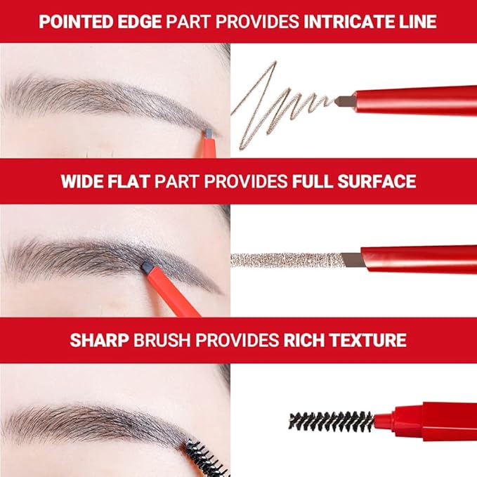 Espoir The Brow Balance Pencil #1 Classic Brown | Eye Brow Pencil that's Natural and Easy to Draw without Clumping | A Detailed and Rich Eyebrow Texture | Korean Makeup