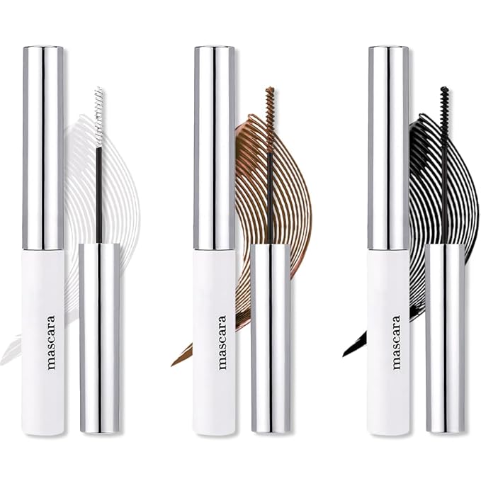BINGBRUSH 3PCS Colored Mascara for Eyelashes, Voluminous Colorful Mascara, White Brown Black-Lengthening, Defining, Curling, Multiplying Formula