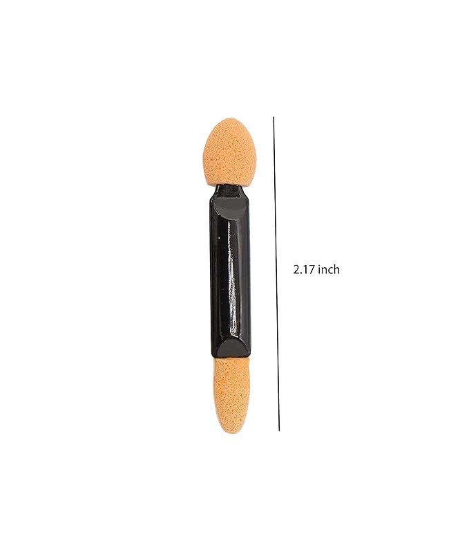 XUFAN 200 PCS Disposable Eyeshadow Brush, Dual Sided, Synthetic Bristles, Black