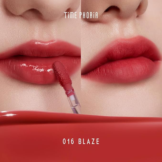 Altera Blurring Lip Tint 016 Blaze, Deep Orange Pink Glossy to Soft Matte Finish, Blur Lip Lines, Weightless No-Sticky Airy Velvet Texture, Vibrant Hydrating Long-Lasting Lip Makeup