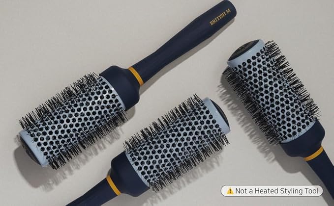 Hot Curling Ceramic Brush Round 33mm – Anti-Frizz Styling Brush for a Smooth Salon Look – Ideal for All Hair Types