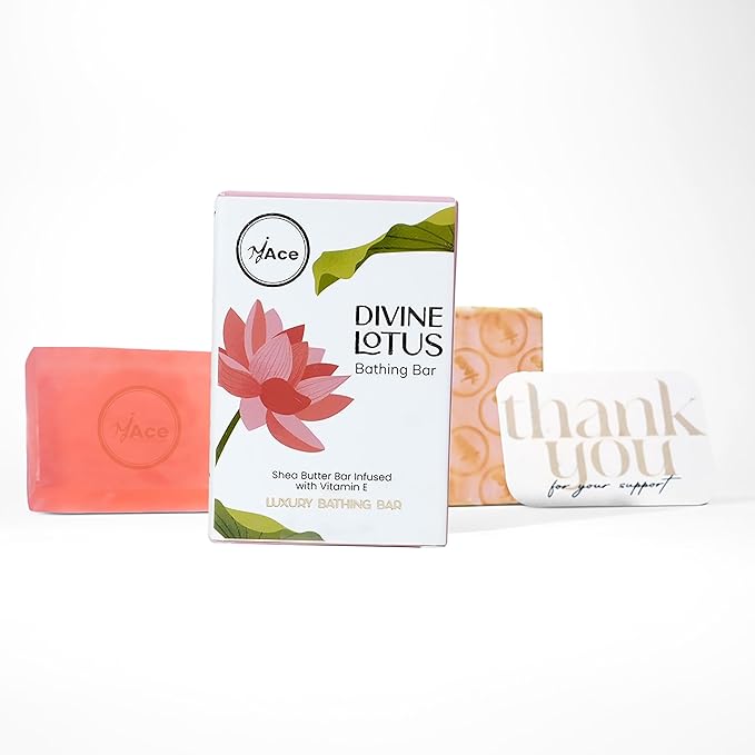 MY ACE Divine Lotus Bathing Bar – Handmade with Lotus Extract & Coconut Oil, SLES & Paraben Free, Enriched with Shea Butter & Vitamin E – Gentle & Moisturizing