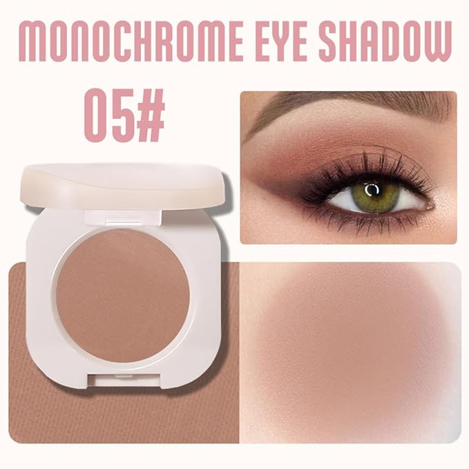 Pressed Single Matte Eyeshadow Palette Makeup, Brown eyeshadow For Women, Pigmented Waterproof Sombras Para Ojos, Single Pressed Powder Vegan, Talc, Paraben & Cruelty Free(05)
