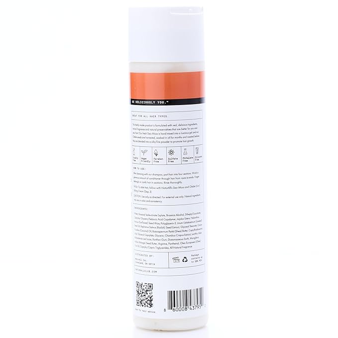NaturAll Sea Moss & Chebe Anti Frizz Conditioner - Sulfate-Free Curl Hair Conditioner for Dry Hair - Detangles, Softens & Moisturizes Dry, Damaged Hair, Helps Reduce Breakage & Smooth Frizz (8.5 Oz)