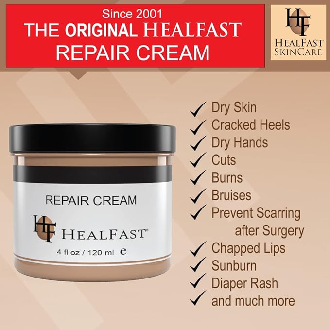 HealFast Sensitive Skin Repair Moisturizing Cream 4 Oz – For Dry, Itch– Fights Rashes, Dryness, Stretch Marks, Sunburn and Bed Sores – Herbal and Food Based Ingredients