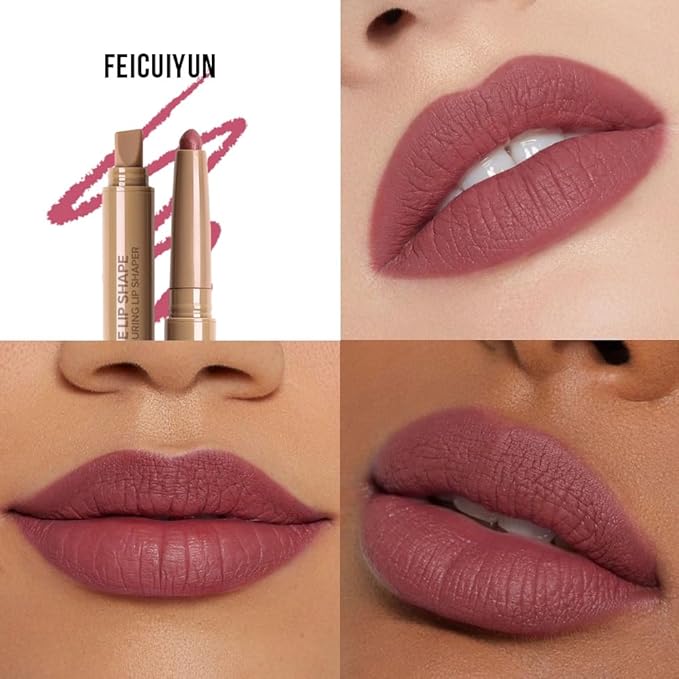 Plump Matte Crayon Lip Liner Pencil, Wine Lip Liners Lipstick, Long-Lasting Waterproof Creamy Formula, With Silicone Smudger for Define Contours & Sculpting Lip, 0.75g/0.026oz