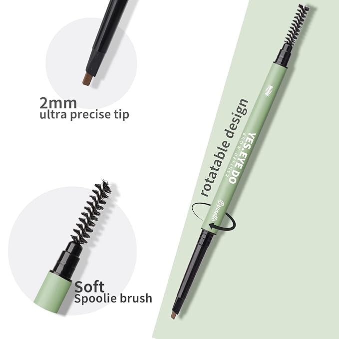 Grey Eyebrow Pencil for Older Women Soft, Ultra Slim Gray Eyebrow Pencil Long Lasting, Waterproof,Double Head Brow Sculptor for Natural Eye Brow Lamination Makeup Look, Grey, YES.EYE DO