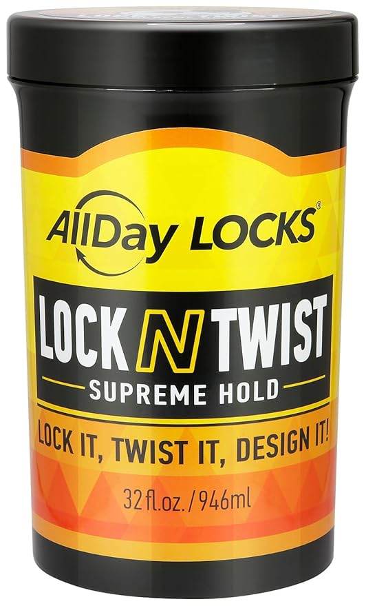 AllDay Locks Lock N Twist (Jar) | Supreme Hold, No Frizz or Flaking | Hydrating, Nourishing Loc Booster | Grape & Avocado-Infused | Lock & Twist Braids, Locks, Twists, Cornrows | 32 oz