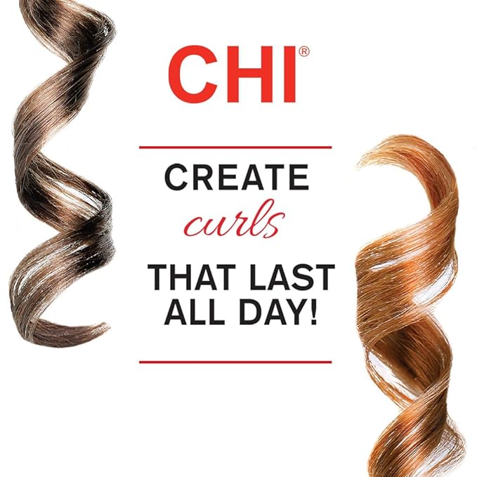 CHI Texture Tourmaline Ceramic Curling Iron, Hair Curler For Smooth & Shiny Curls, Adjustable Temperature & Automatic Shut-Off, 1" Barrel