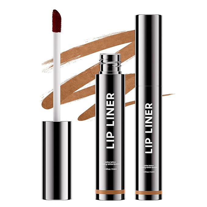Peel Off Lip Liner Stain - Non-Stick Cup & Long Lasting Comfortable Vivid Color Tattoo Peel Off, Waterproof Peel Off Lip Stain for Beauty & Charming Lip Makeup | Vegan and Cruelty Free (#02 Cocoa)