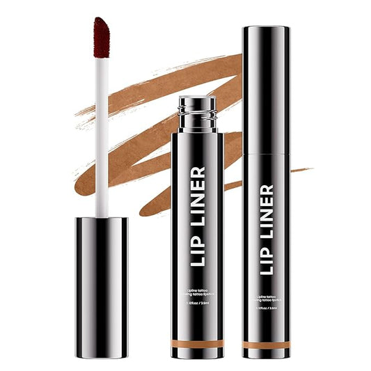 Peel Off Lip Liner Stain - Non-Stick Cup & Long Lasting Comfortable Vivid Color Tattoo Peel Off, Waterproof Peel Off Lip Stain for Beauty & Charming Lip Makeup | Vegan and Cruelty Free (#02 Cocoa)