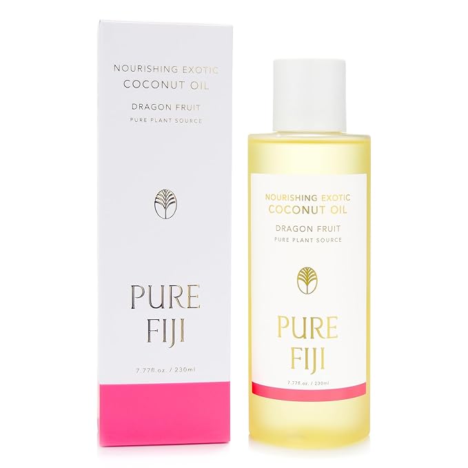 PURE FIJI Nourishing Exotic Coconut Body Oil, Dragon Fruit (7.7 fl oz/230ml)