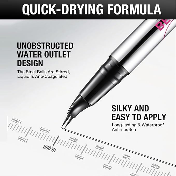 Curved Eyebrow Pen, Eyebrow Pencil Dual-Ended with 2-Fork Tip for Women, Effortlessly Creates Natural Hair-Like Brows, Lasts All-Day Waterproof & Smudge-Proof Formula (#5 BLACK)