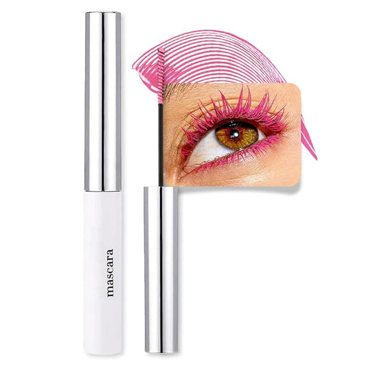 Pink mascara for eyelashes Waterproof,Royal Eyelash Mascara Long lasting Charming Voluminous Cruelty Free Vegan Eye Makeup Eyelashes for Women (Pink)