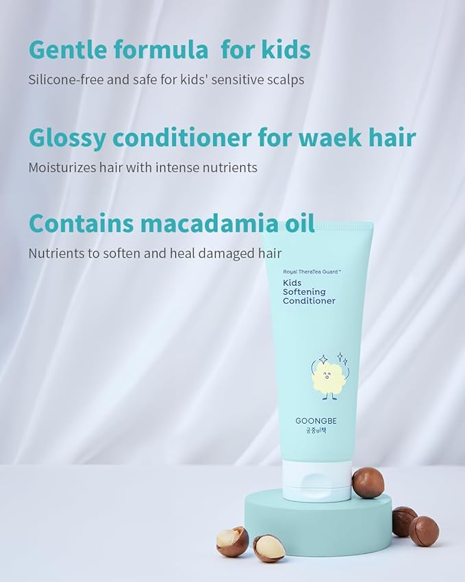 Kids' Korean Silicone-Free Low pH Fresh Shampoo & Conditioner for Sensitive Scalp - Deep Cleansing for Oily Scalps & Softening for Weak, Frizzy Hair - Allergen-Free Scent, 10.1 fl.oz & 6.76 oz