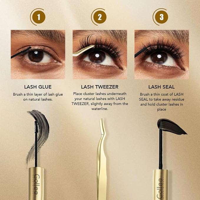 Stainless Steel Lash Applicator Tweezers - Curved Lash Clamper for False Lashes Application and Removal