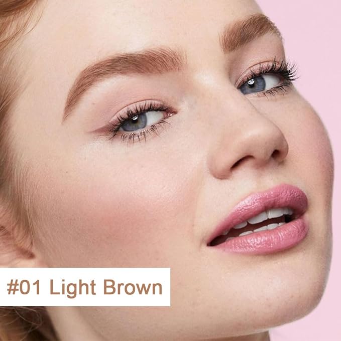 Eyebrow Powder Stamp Stencil Set, Eyebrow Stencils Shaping Kit, Long-Lasting Soft and Natural Eyebrow Powder for Women Girl, Includes Brush&Stencils, (A01#Light Brown, 1 Kit)