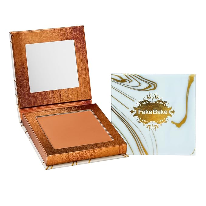 Fake Bake Bronzing Powder Face & Body Bronzer Creamy Sun Kissed Radiant Glow - Lasting Natural Color Enhancer & Highlighter - Cruelty Free, Vegan - .16oz