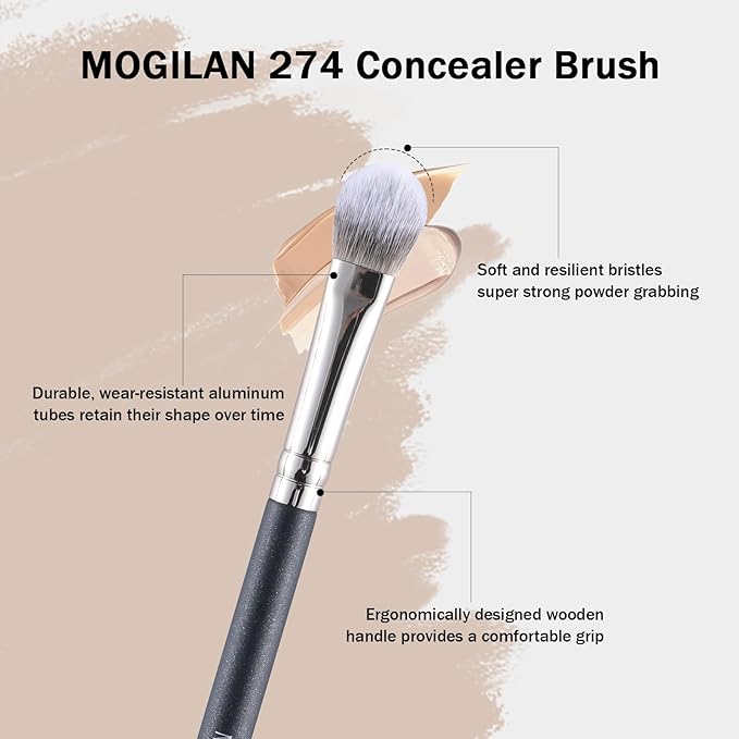 Concealer Brush Under Eye Brightening Eye Blending Makeup Brush For Eye Cream and Concealer Covers Blemishes Imperfections Dark Circles Blending with Powder Liquid Cosmetics Face Brush 274