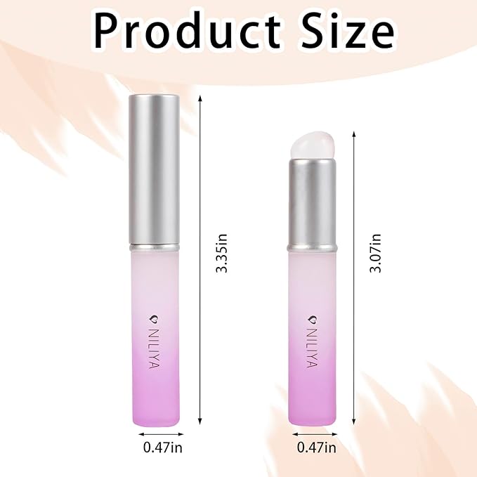 2PCS Silicone Lip Brushes, Lip Applicator, Makeup Brush for Concealer, With Gradient Color Handle (Purple)