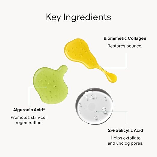 Algenist GENIUS Liquid Skin Resurfacing Face Toner - Gentle 2% BHA Liquid Exfoliant with Salicylic Acid & Collagen - Minimizes Pores, Firms & Smooths Fine Lines - Vegan Anti Aging Skin Care (3.4 oz)