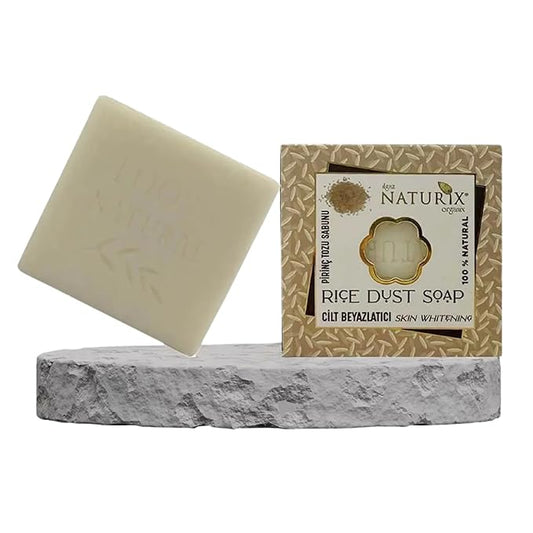Organic Bar Soap Moisturizing Soap Made from Natural Oil | Hair Hand Face Body Bath Wash | Skin Care Cleanser Shampoo (Rice Powder)