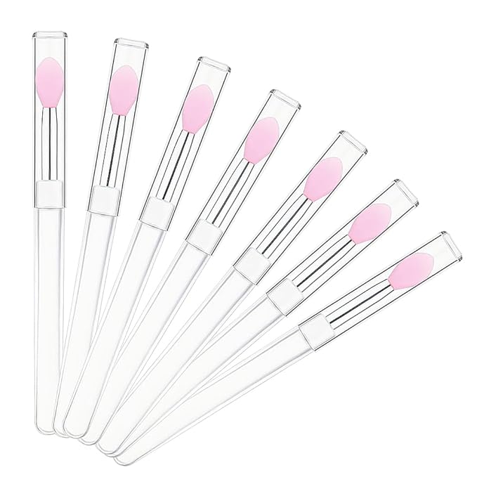 8PCS Reusable Lipstick Applicator Brush,Lipstick Brushes with Cap Lip Applicator Brushes Makeup Beauty Gloss, Cream, Eyeshadow, Balm (pink)