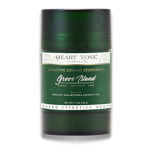 Natural Deodorant | Bioactive | Aluminum & Baking Soda Free | 24HR Protection | Men & Women | Grove Island Scent - Vanilla, Grapefruit, & Lime