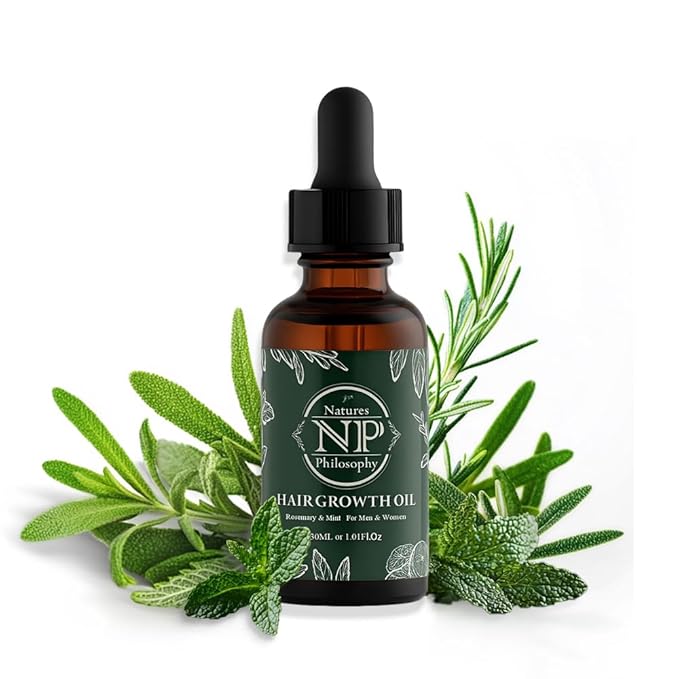 NP NATURES PHILOSOPHY Rosemary Mint Hair Growth Oil, Stimulates Hair Regrowth, Anti-Hair Loss, Nourishing Scalp Treatment for Thicker Fuller Hair, Aussie Hair Growth Products for All Hair Types-30ml