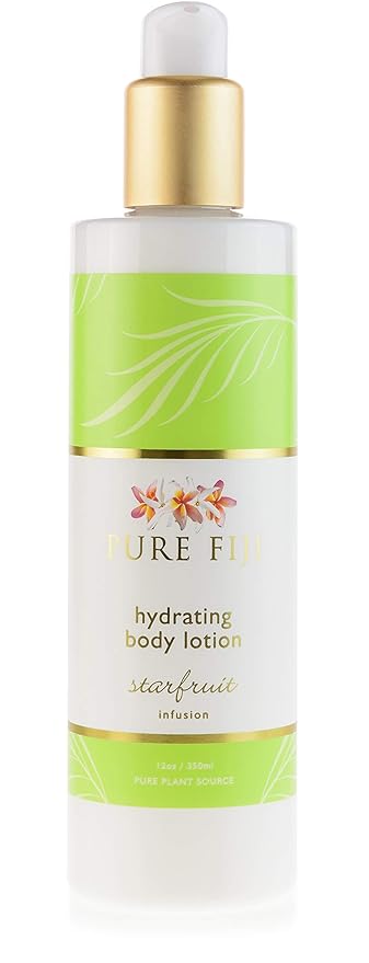 PURE FIJI Body Lotion Hydrating - Moisturizing Lotion for Dry Skin with Coconut Milk and Vitamin E, Organic Body Lotion For Women and Men, Starfruit Scent, 12 oz