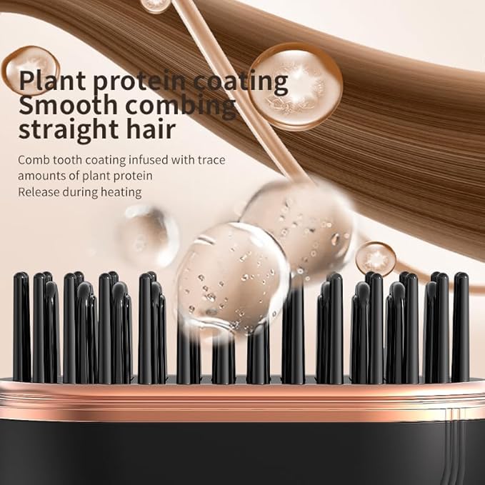 Sevoure Capsule Hair Straightener & Styler, Mini Cordless Hair Straightener Comb Portable Heat Hair Brush for Travel USB Rechargeable Hair Straightener Brush Straight Hair Dual-Use (Black)