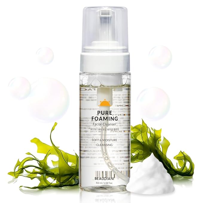 Pure foaming facial cleanser, CICA & orange oil cleanser, gentle face wash, makeup remover + pore minimizer for all skin types, vegan