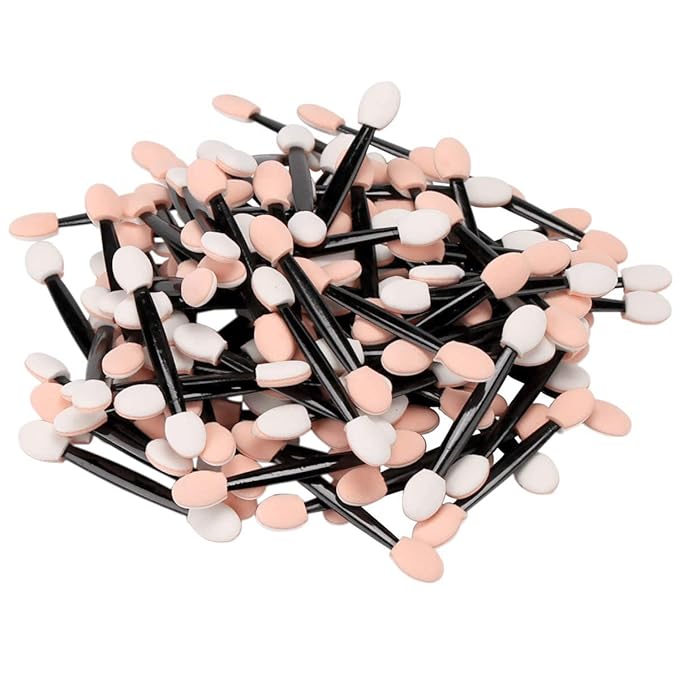 Akstore Disposable Dual Sides Eye Shadow Sponge Applicator Eyeshadow Brushes Makeup Brush (30PCS-Black)