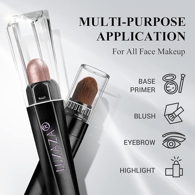 Pink Eyeshadow Stick Makeup 6PCS Set, Light Metallic Shimmer Cream Eye Shadow Eyeliner Brightener Pencil Crayon - PINK OCEAN
