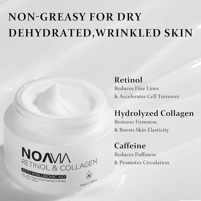 Retinol Moisturizer Face Cream,Day and Night Skin Care for Women and Men Anti Aging Facial Moisturizer with Simply Vital Collagen Retinol Hyaluronic Acid, Neck Firming and Tightening