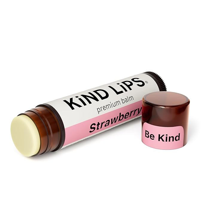 Kind Lips Organic Strawberry Lip Balm - Natural Moisturizing Lip Treatment, Gluten Free – Moisturizing Chap stick Alternative – Hydrating Lip Care for Soft, Healthy Lips, Single Pack